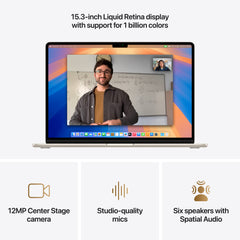 MacBook Air 15,3", Apple M4 10jádrové CPU, 10jádrové GPU, 16GB, 256GB SSD, CZ - hvězdně bílý - iSTYLE CZ