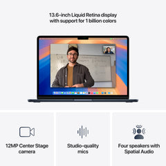 MacBook Air 13,6", Apple M4 10jádrové CPU, 10jádrové GPU, 16GB, 512GB SSD, CZ - temně inkoustový (otevřený) - iSTYLE.cz