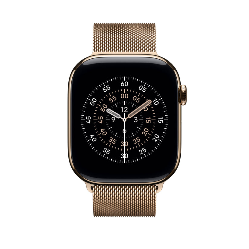 Řemínek pro Apple Watch 44/45/46/49 mm Apple zlatý milánský tah - M/L - iSTYLE CZ