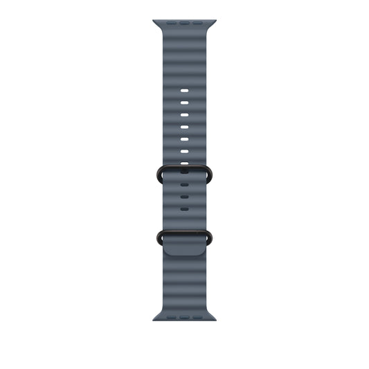 Řemínek pro Apple Watch 44/45/46/49 mm Apple ocelově modrý Oceánský - provedení z černého titanu - iSTYLE CZ