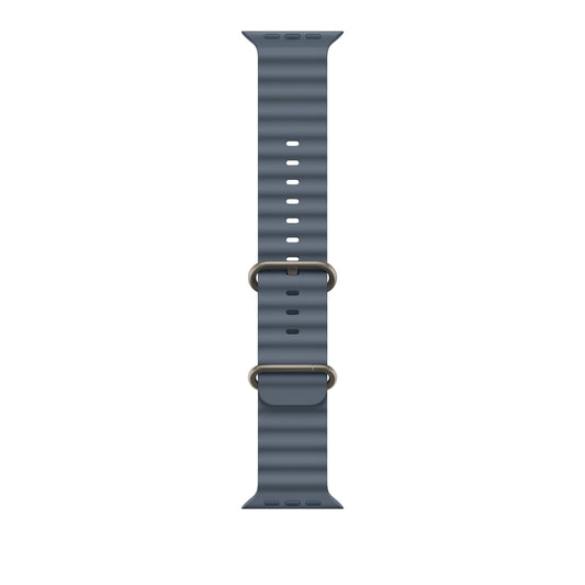 Řemínek pro Apple Watch 44/45/46/49 mm Apple ocelově modrý Oceánský - provedení z přírodního titanu - iSTYLE CZ