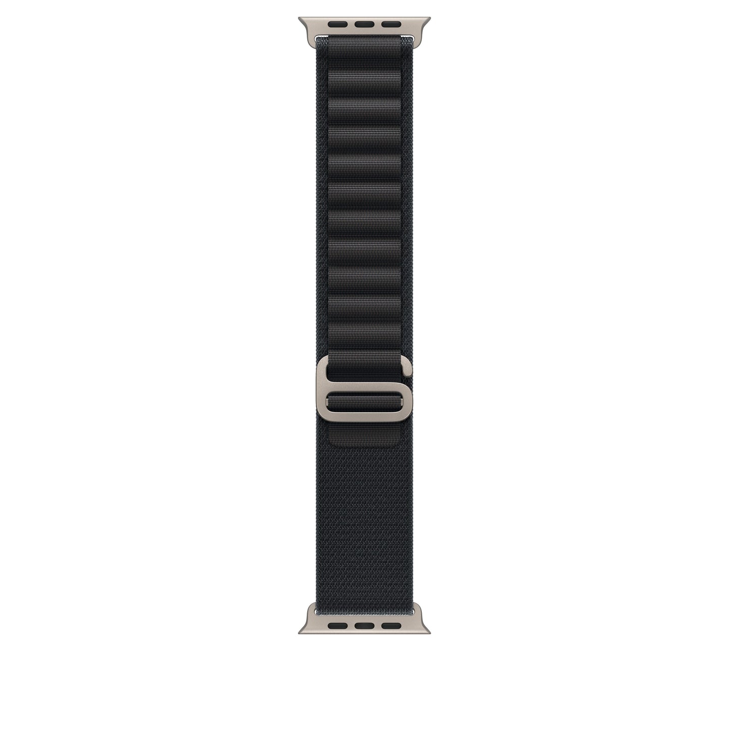 Řemínek pro Apple Watch 44/45/46/49 mm Apple černý Alpský tah - velký - provedení z přírodního titanu - iSTYLE CZ