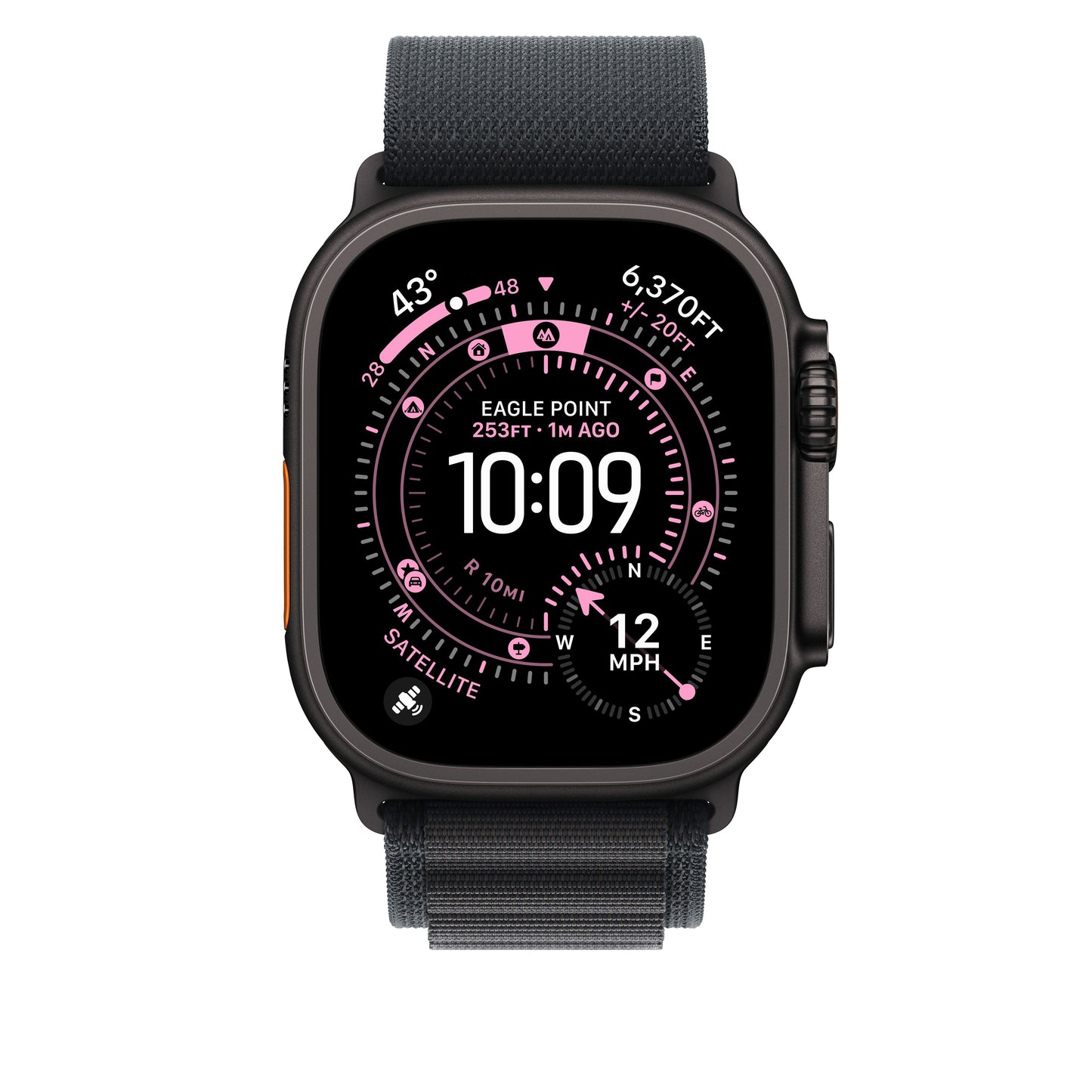 Řemínek pro Apple Watch 44/45/46/49 mm Apple černý Alpský tah - střední - provedení z černého titanu - iSTYLE CZ