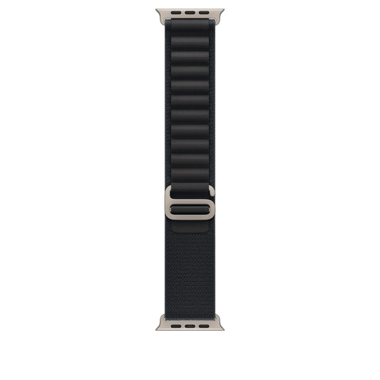 Řemínek pro Apple Watch 44/45/46/49 mm Apple černý Alpský tah - střední - provedení z přírodního titanu - iSTYLE CZ