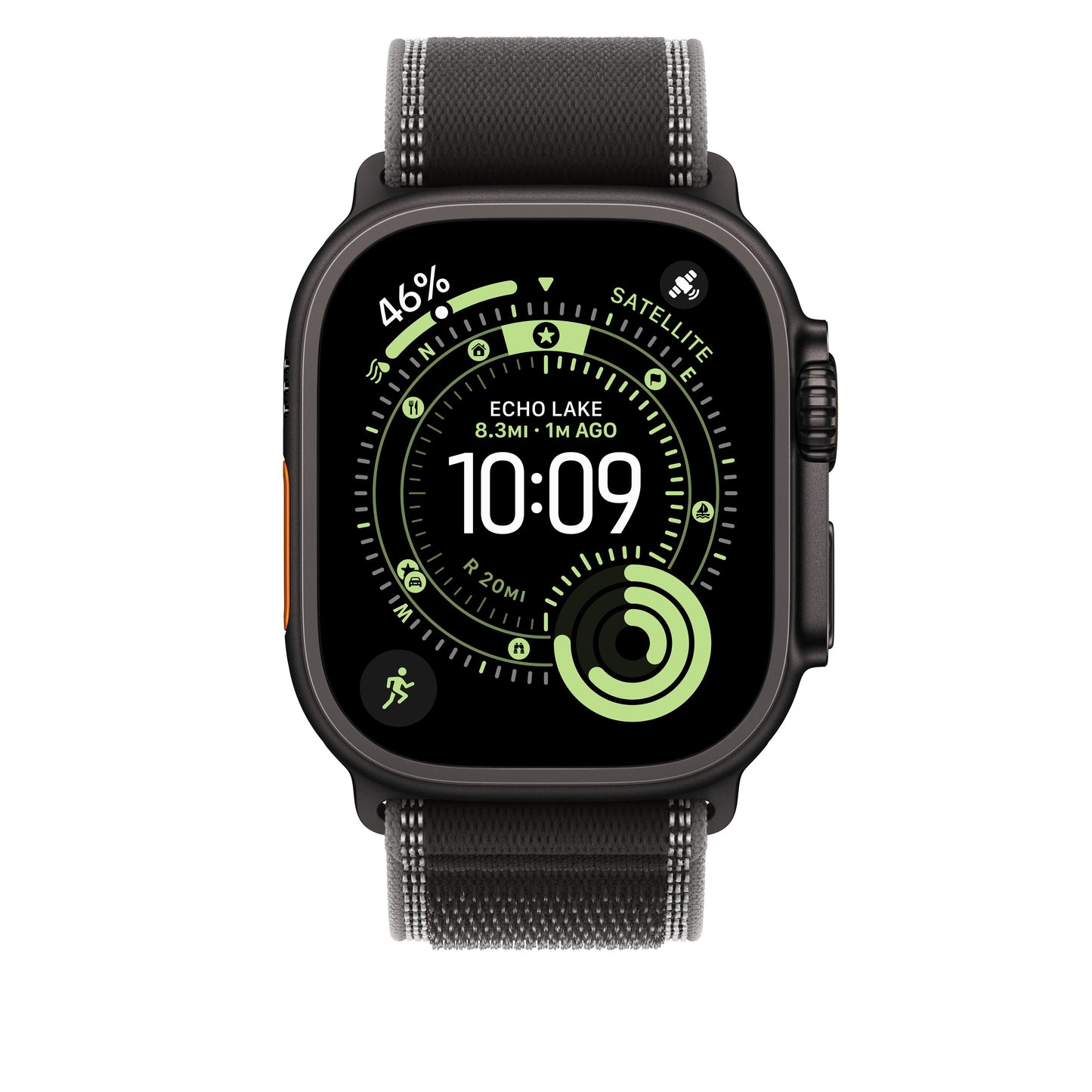 Řemínek pro Apple Watch 44/45/46/49 mm Apple černý/uhlový Trailový tah - M/L - provedení z černého titanu - iSTYLE CZ