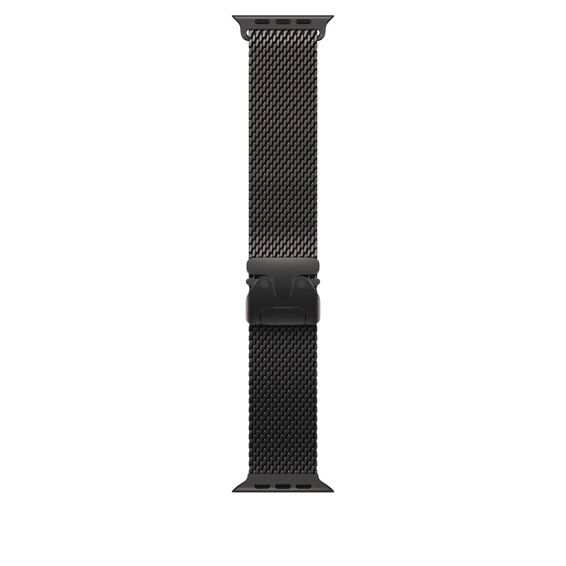 Řemínek pro Apple Watch 44/45/46/49 mm Apple milánský tah z černého titanu - velký - iSTYLE CZ