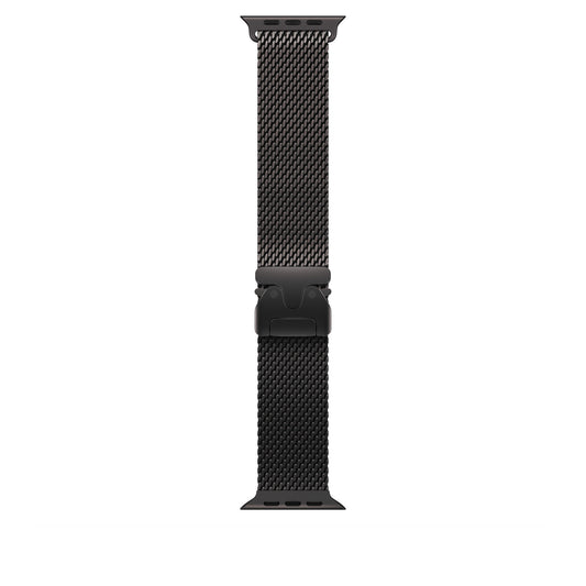 Řemínek pro Apple Watch 44/45/46/49 mm Apple milánský tah z černého titanu - velký - iSTYLE CZ