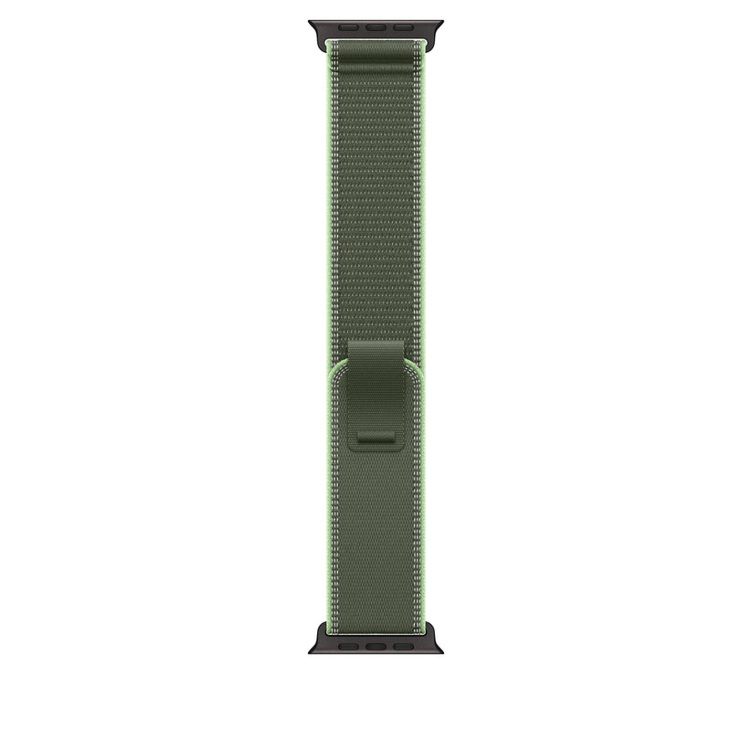 Řemínek pro Apple Watch 44/45/46/49 mm Apple zelený/neonový Trailový tah - M/L - provedení z černého titanu - iSTYLE CZ