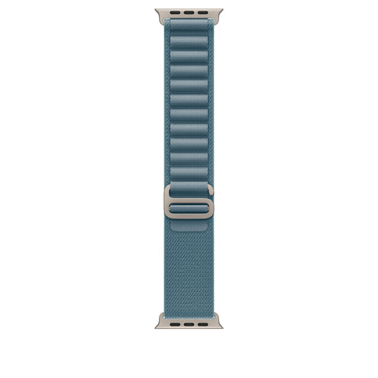 Řemínek pro Apple Watch 44/45/46/49 mm Apple světle modrý Alpský tah - velký - provedení z přírodního titanu - iSTYLE CZ