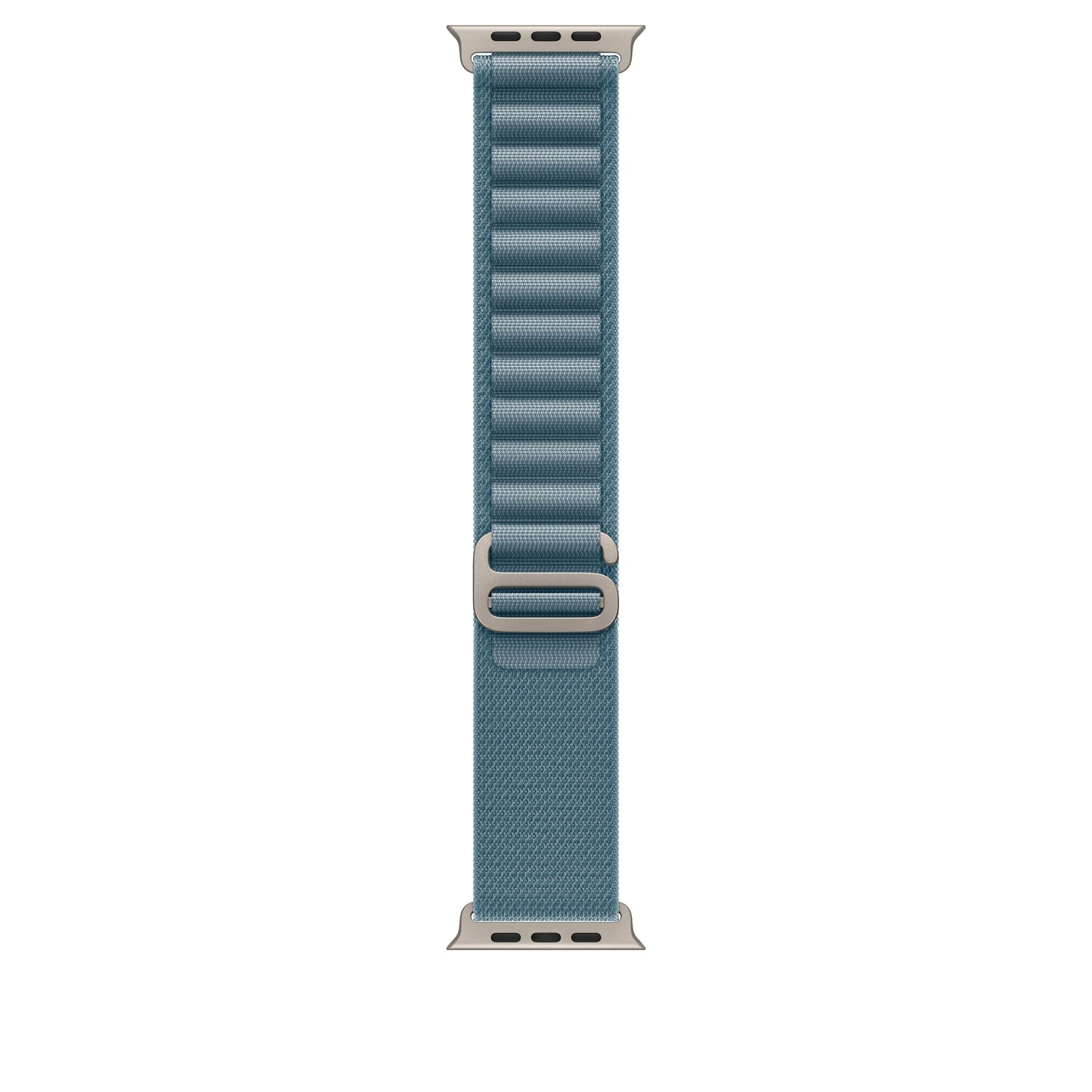 Řemínek pro Apple Watch 44/45/46/49 mm Apple světle modrý Alpský tah - střední - provedení z přírodního titanu - iSTYLE CZ