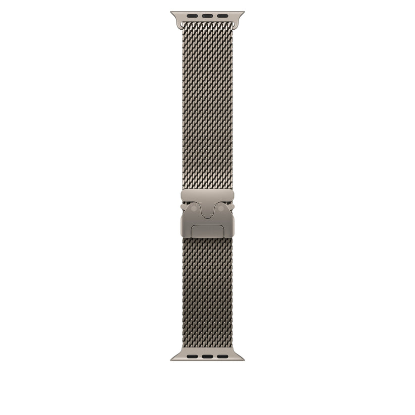 Řemínek pro Apple Watch 44/45/46/49 mm Apple milánský tah z přírodního titanu - střední - iSTYLE CZ