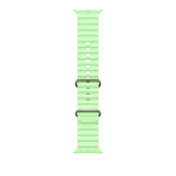 Řemínek pro Apple Watch 44/45/46/49 mm Apple neonově zelený Oceánský - provedení z přírodního titanu - iSTYLE CZ