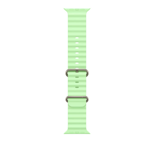 Řemínek pro Apple Watch 44/45/46/49 mm Apple neonově zelený Oceánský - provedení z přírodního titanu - iSTYLE CZ