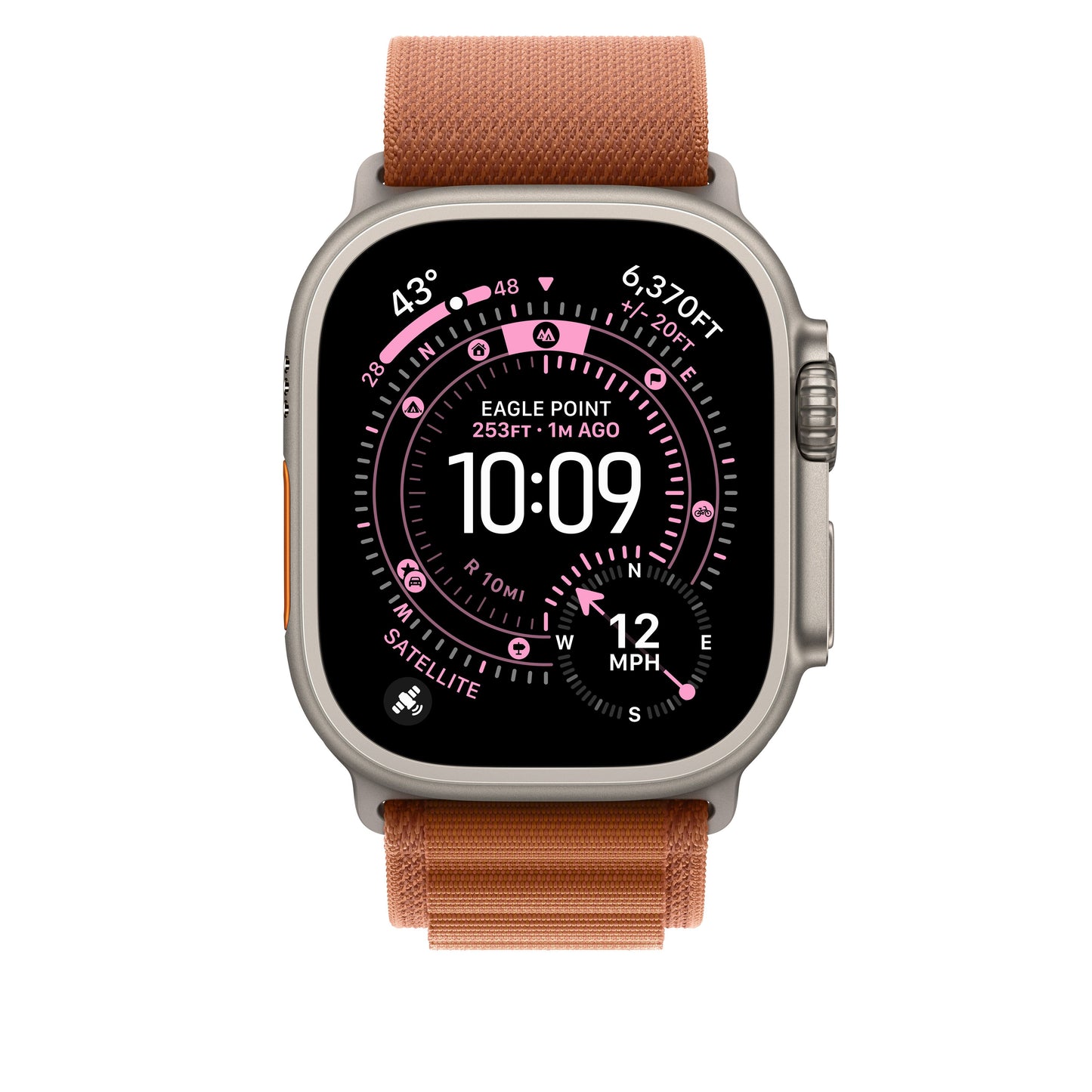 Řemínek pro Apple Watch 44/45/46/49 mm Apple terakotový Alpský tah - velký - provedení z přírodního titanu - iSTYLE CZ