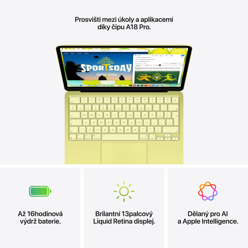 MacBook Neo 13", Apple A18 Pro čip, 6jádrové CPU, 5jádrové GPU, 8 GB, 256GB SSD – stříbrný (otevřený) - iSTYLE.cz