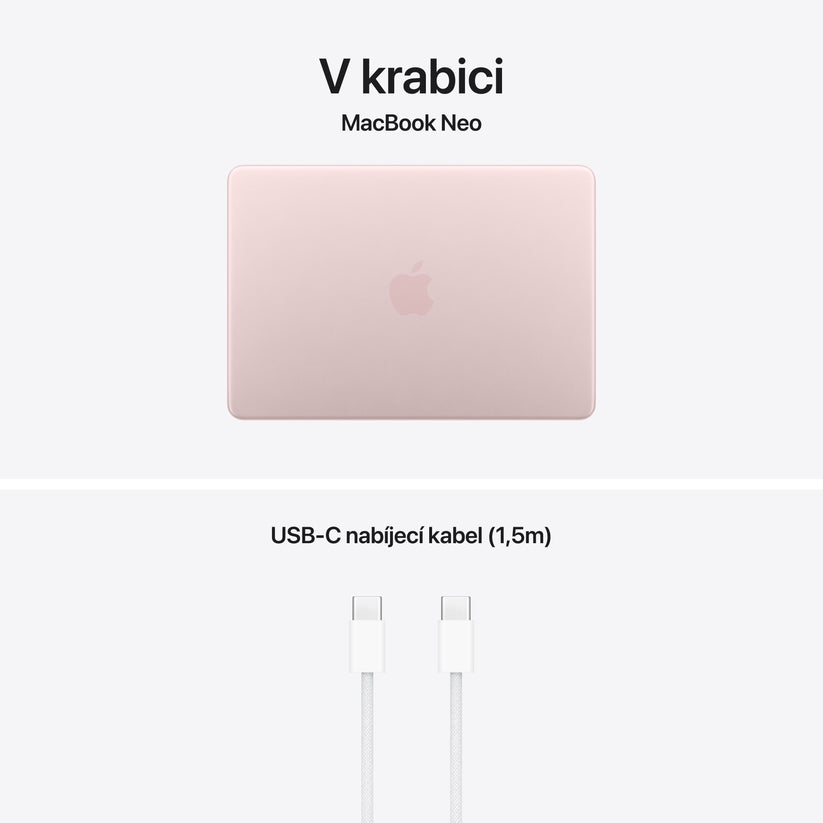 MacBook Neo 13", Apple A18 Pro čip, 6jádrové CPU, 5jádrové GPU, 8 GB, 512GB SSD, INT, Touch ID - ruměný - iSTYLE.cz