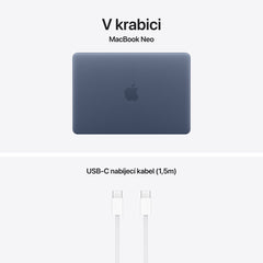 MacBook Neo 13", Apple A18 Pro čip, 6jádrové CPU, 5jádrové GPU, 8 GB, 512GB SSD, Touch ID, INT – indigový (otevřený) - iSTYLE.cz