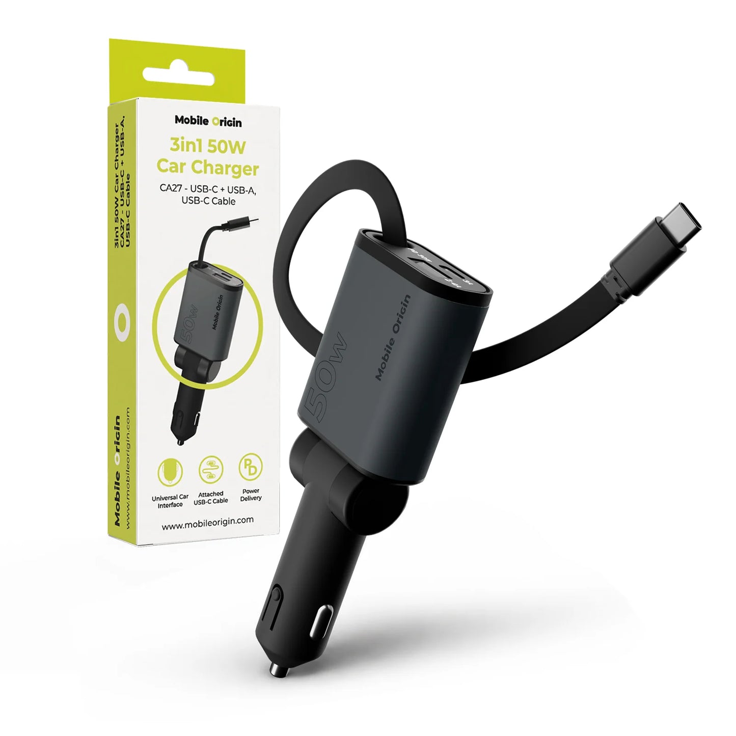 3v1 autonabíječka 50W Mobile Origin Car Charger - iSTYLE.cz