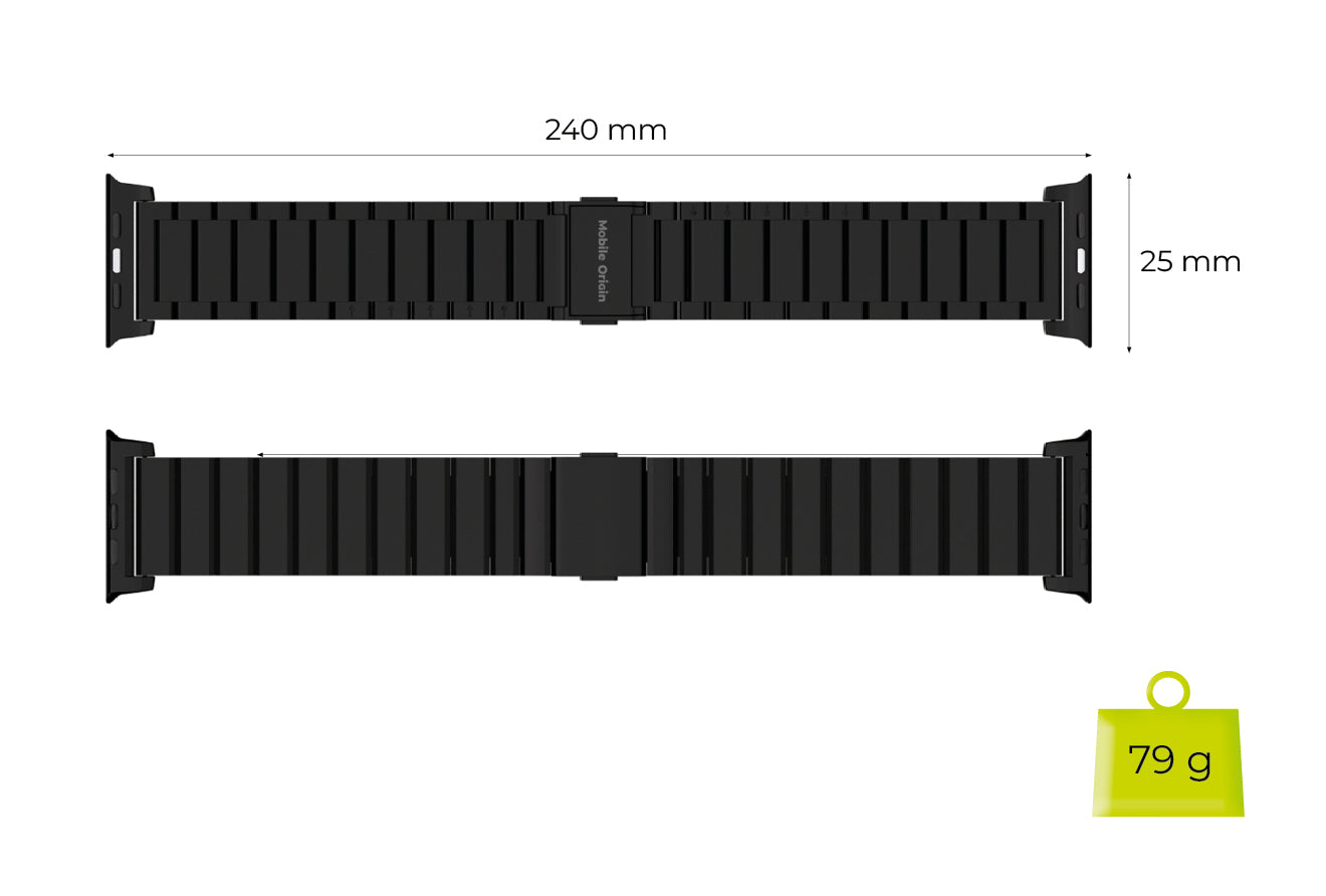 Titanový řemínek pro Apple Watch Ultra 44/45/46/49 mm Mobile Origin Titanium Band Modena - černý