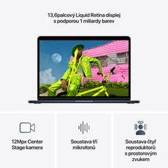 MacBook Air 13", Apple M5 čip, 10jádrové CPU, 10jádrové GPU, 24 GB, 2TB SSD, CZ - temně inkoustová - iSTYLE.cz