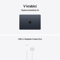 MacBook Air 13", Apple M5 čip, 10jádrové CPU, 10jádrové GPU, 16 GB, 512GB SSD, CZ - temně inkoustová