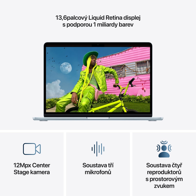 MacBook Air 13", Apple M5 čip, 10jádrové CPU, 10jádrové GPU, 32 GB, 512GB SSD, INT - blankytně modrá