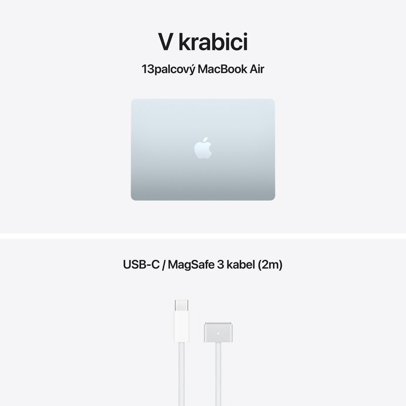 MacBook Air 13", Apple M5 čip, 10jádrové CPU, 10jádrové GPU, 16 GB, 2TB SSD, CZ - blankytně modrá