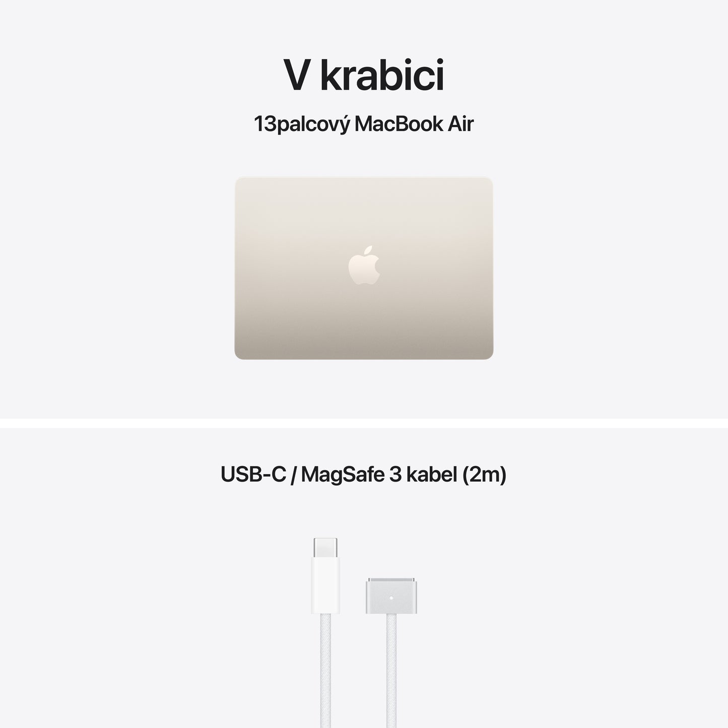 MacBook Air 13,6", Apple M5 10jádrové CPU, 8jádrové GPU, 16GB, 512GB SSD – hvězdně bílý (otevřený) - iSTYLE.cz