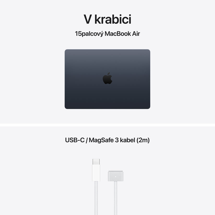 MacBook Air 15", Apple M5 čip, 10jádrové CPU, 10jádrové GPU, 16 GB, 2TB SSD, INT - temně inkoustová