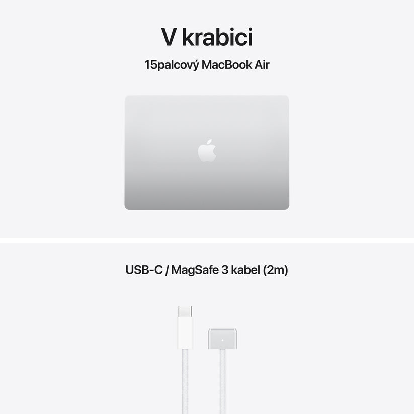 MacBook Air 15", Apple M5 čip, 10jádrové CPU, 10jádrové GPU, 16 GB, 1TB SSD, INT - stříbrná
