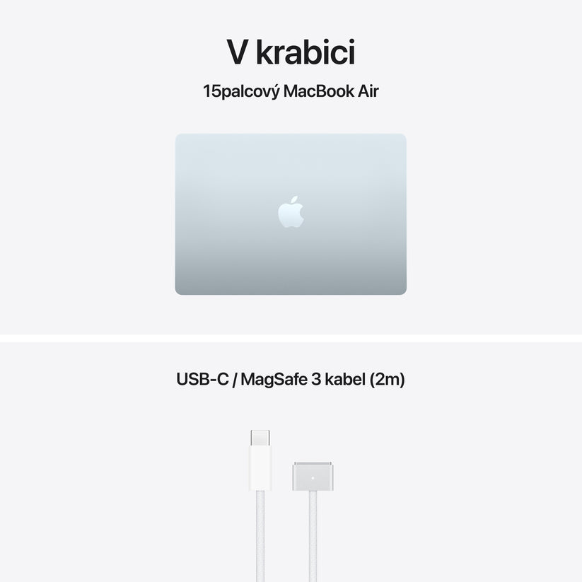MacBook Air 15", Apple M5 čip, 10jádrové CPU, 10jádrové GPU, 16 GB, 2TB SSD, CZ - blankytně modrá