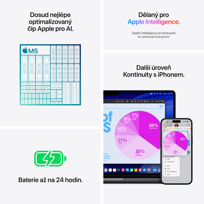 MacBook Pro 14,2”, Apple M5 čip, 10jádrové CPU, 10jádrové GPU, 16GB, 512GB SSD, CZ - stříbrný (otevřený) - iSTYLE.cz