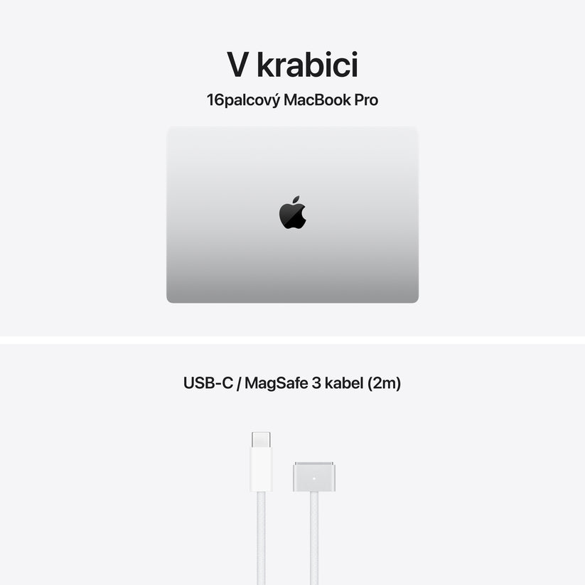 MacBook Pro 16", displej s nanotexturou, Apple M5 Max čip, 18jádrové CPU, 40jádrové GPU, 64 GB, 8TB SSD, INT - stříbrná