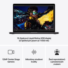 MacBook Pro 16,2", Apple M4 Pro 14jádrové CPU, 20jádrové GPU, 48GB, 512GB SSD, US - vesmírně černý - iSTYLE.cz