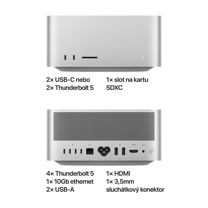 Mac Studio, Apple M4 Max čip, 16jádrové CPU, 40jádrové GPU, 48GB, 1TB SSD - stříbrný - iSTYLE.cz