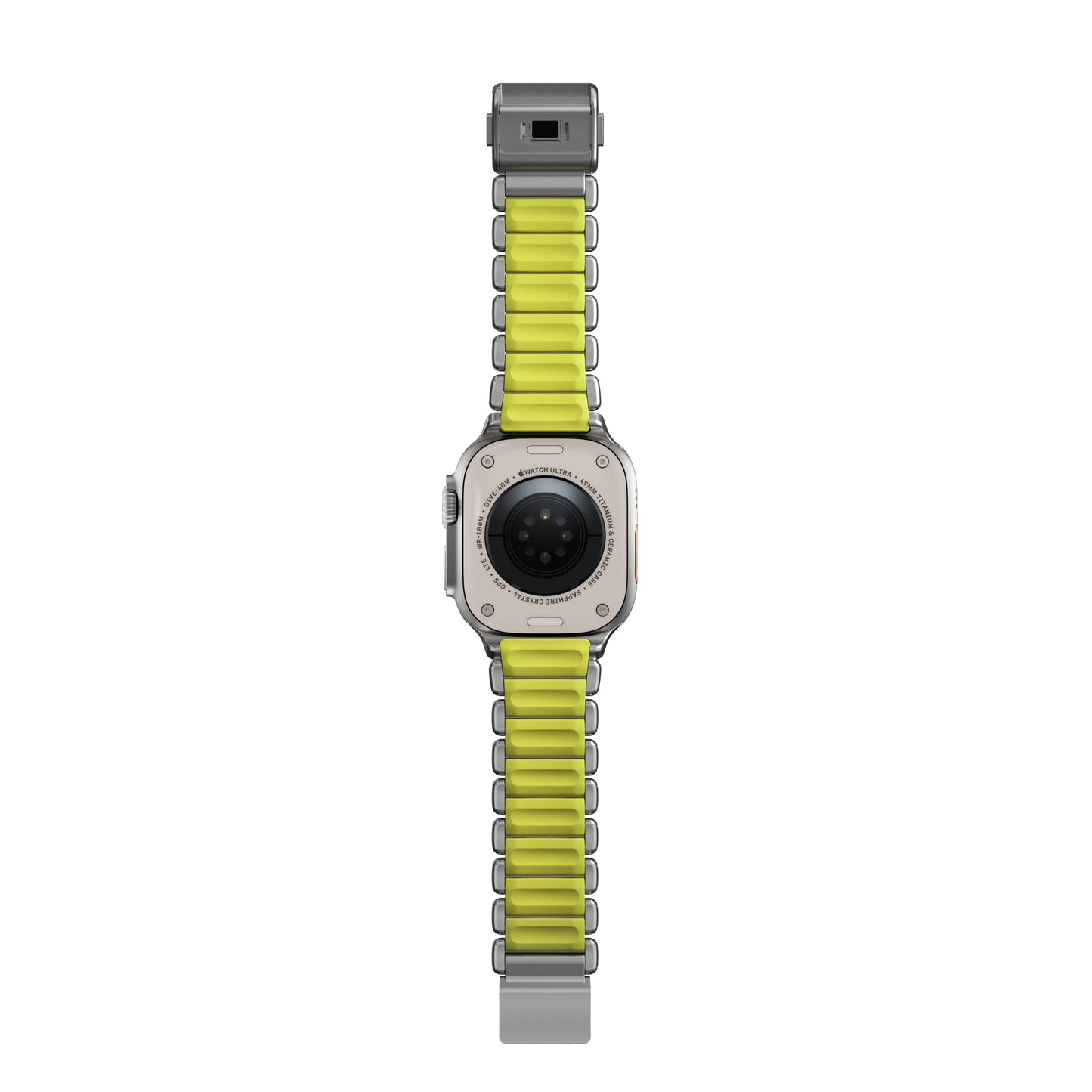Řemínek pro Apple Watch 45/46/49 mm Nomad Stratos Band FKM - stříbrný/zelený
