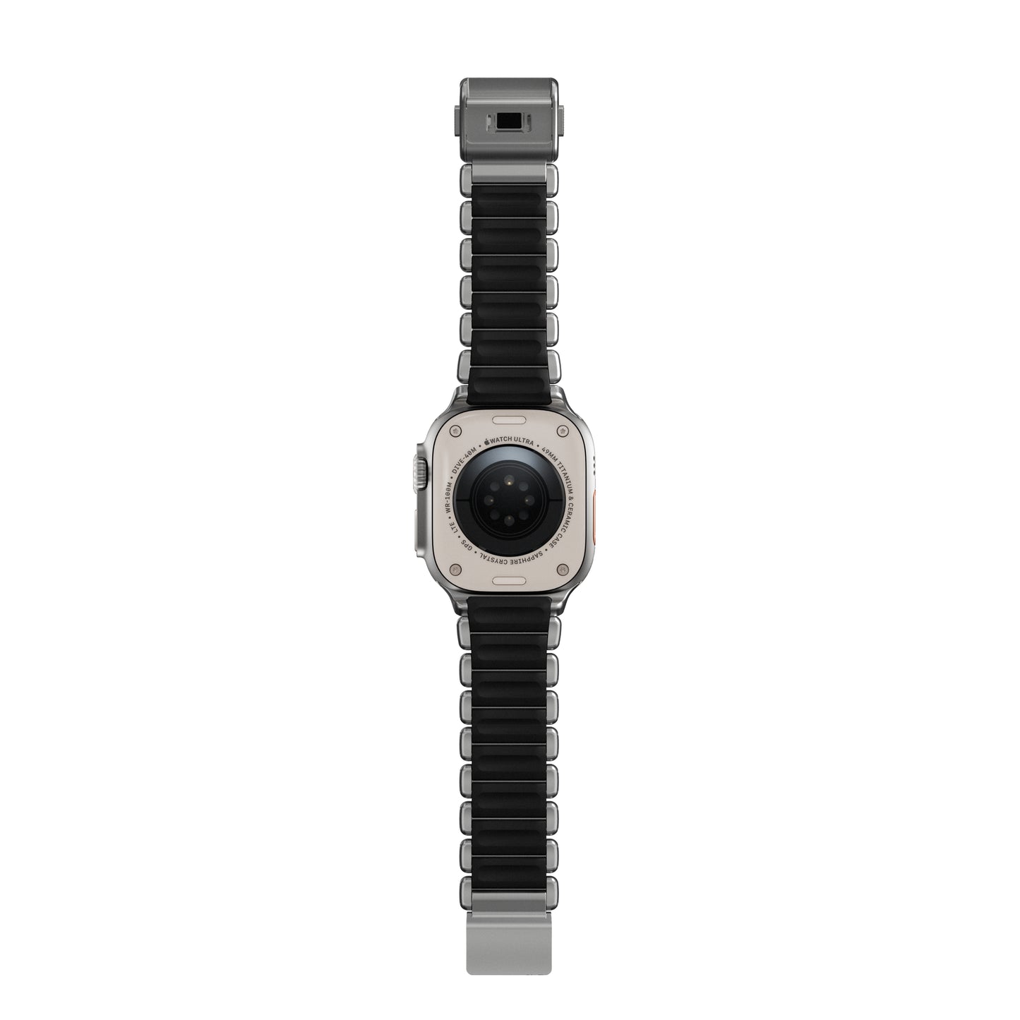 Řemínek pro Apple Watch 45/46/49 mm Nomad Stratos Band FKM - stříbrný - iSTYLE.cz