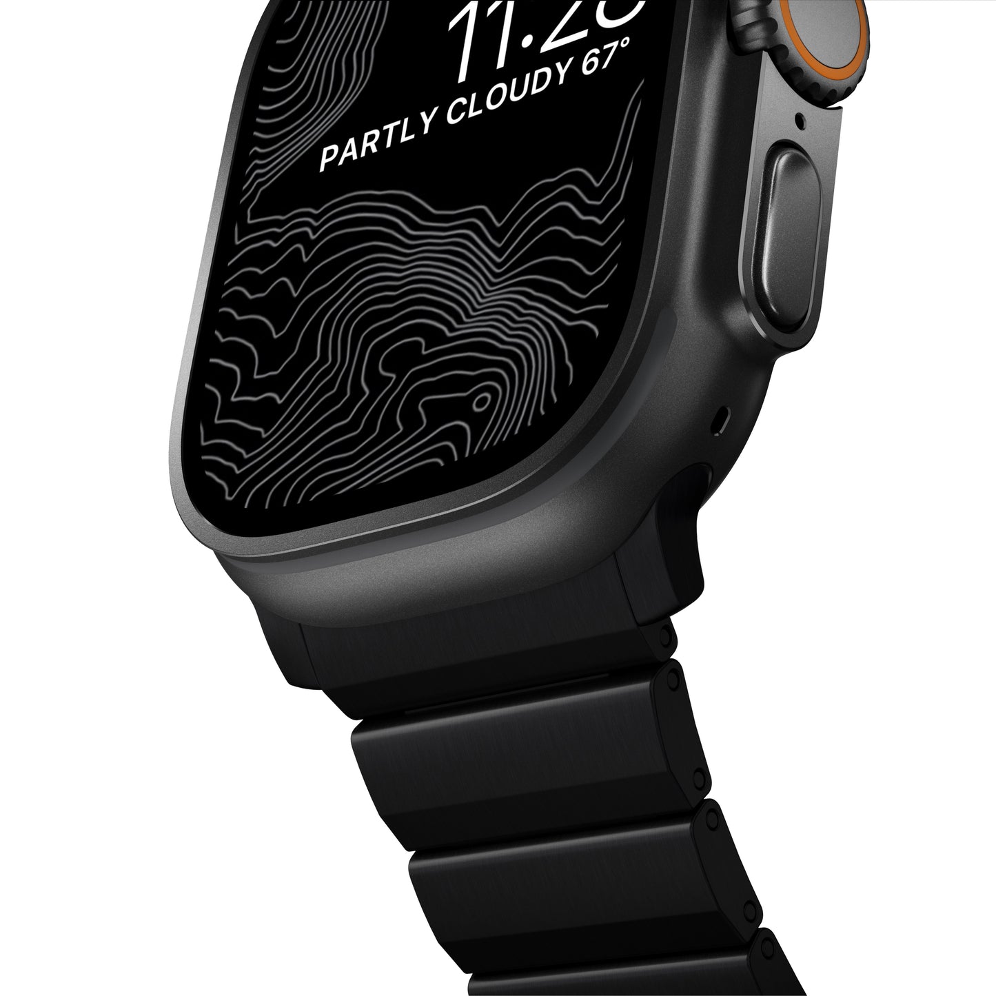 Řemínek pro Apple Watch 45/46/49 mm Nomad Titanium Band V2 - černý