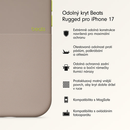 Odolný kryt pro iPhone 17 s Beats MagSafe a ovladačem fotoaparátu - alpsky šedý - iSTYLE CZ