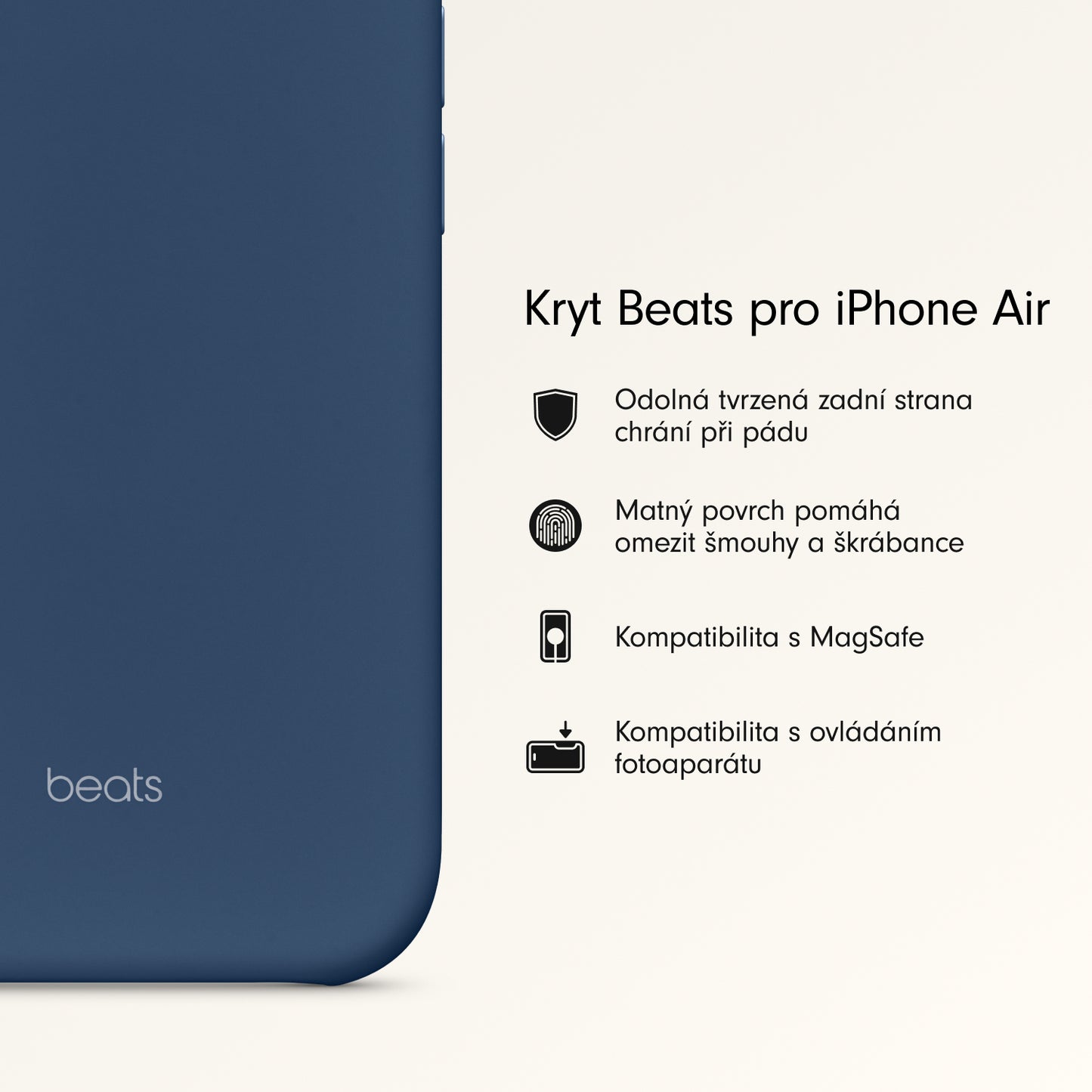 Kryt pro iPhone Air Beats s MagSafe a ovladačem fotoaparátu - hlubinně modrý - iSTYLE CZ