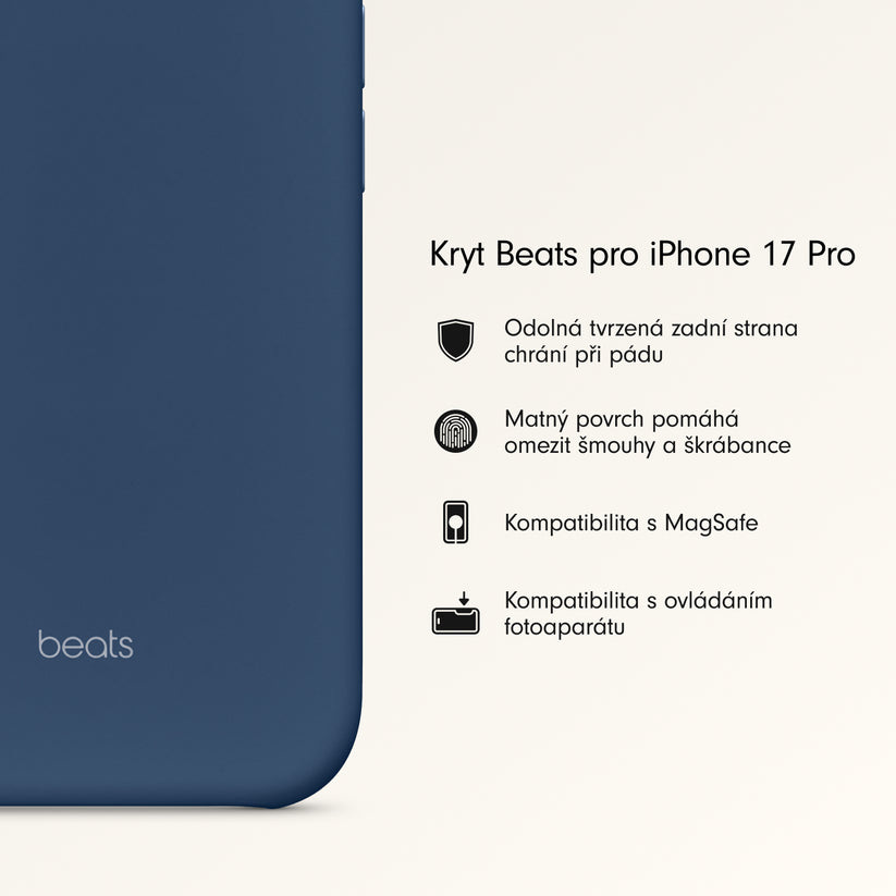 Kryt pro iPhone 17 Pro Beats s MagSafe a ovladačem fotoaparátu - hlubinně modrý - iSTYLE CZ