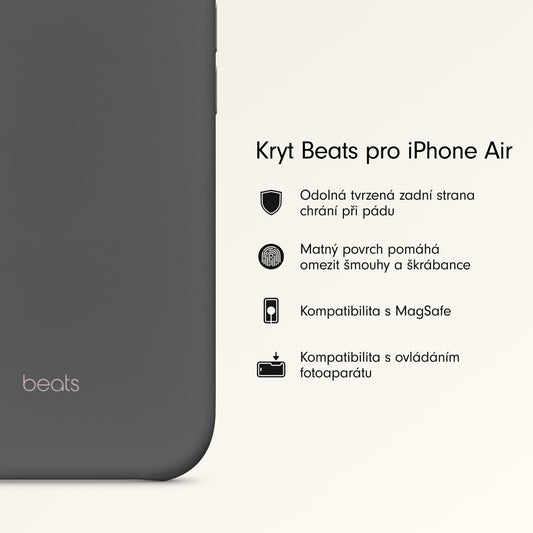Kryt pro iPhone Air Beats s MagSafe a ovladačem fotoaparátu - granitově šedý - iSTYLE CZ