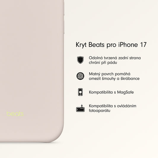 Kryt pro iPhone 17 Beats s MagSafe a ovladačem fotoaparátu - vápencově šedý - iSTYLE CZ