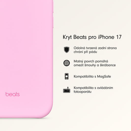 Kryt pro iPhone 17 Beats s MagSafe a ovladačem fotoaparátu - oblázkově růžový - iSTYLE CZ
