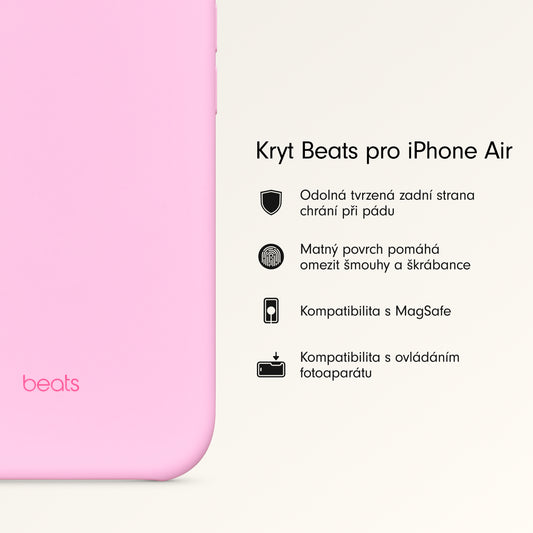 Kryt pro iPhone Air Beats s MagSafe a ovladačem fotoaparátu - oblázkově růžový - iSTYLE CZ