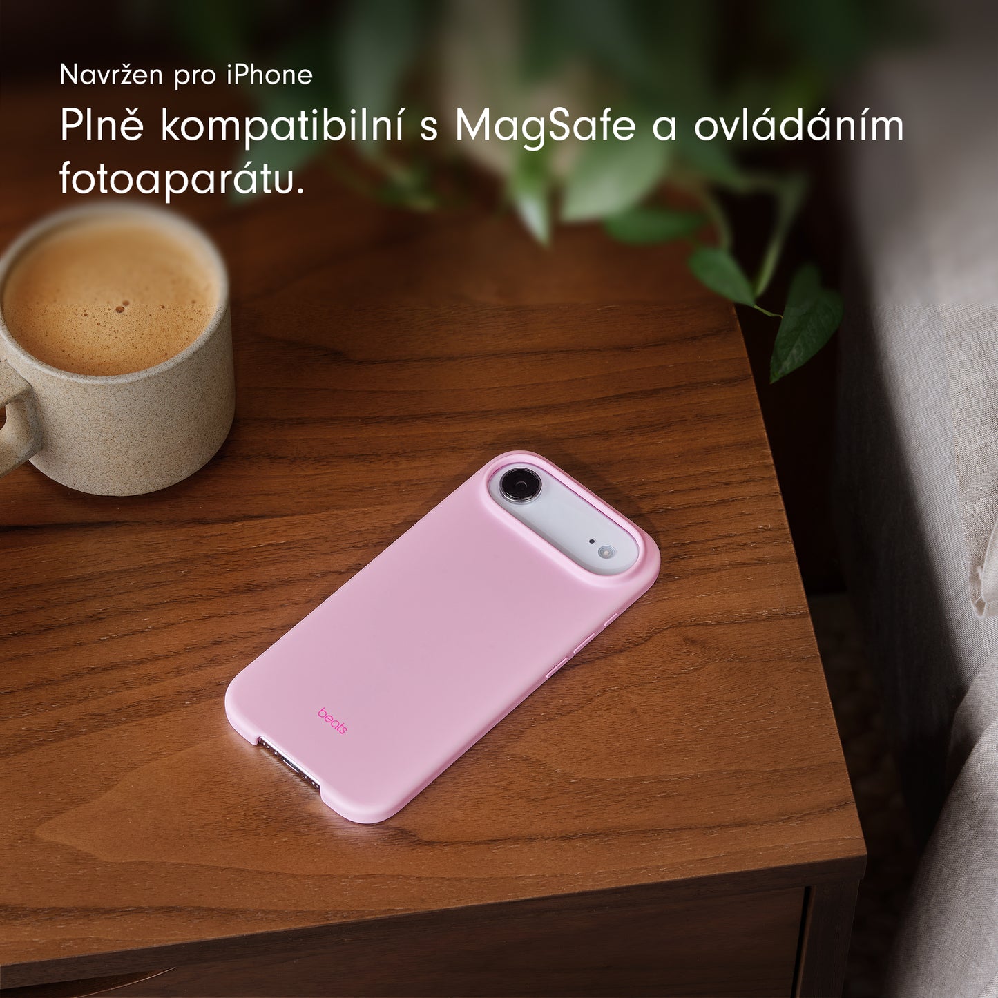 Kryt pro iPhone Air Beats s MagSafe a ovladačem fotoaparátu - oblázkově růžový - iSTYLE CZ