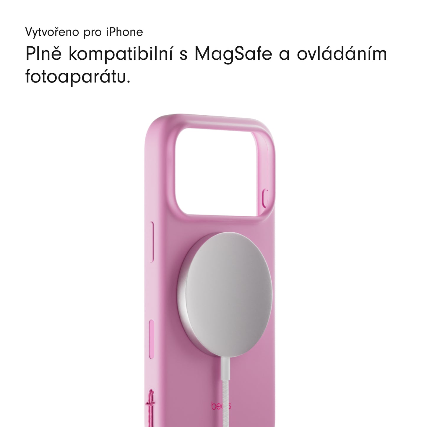 Kryt se stojánkem pro iPhone 17 Pro Beats s MagSafe a ovladačem fotoaparátu - oblázkově růžový - iSTYLE CZ