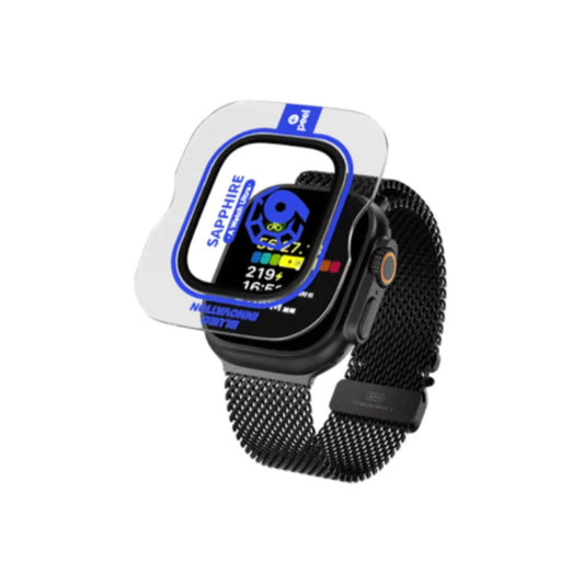 Ochranné sklo pro Apple Watch Ultra Blueo Sapphire & Titanium - černé - iSTYLE CZ