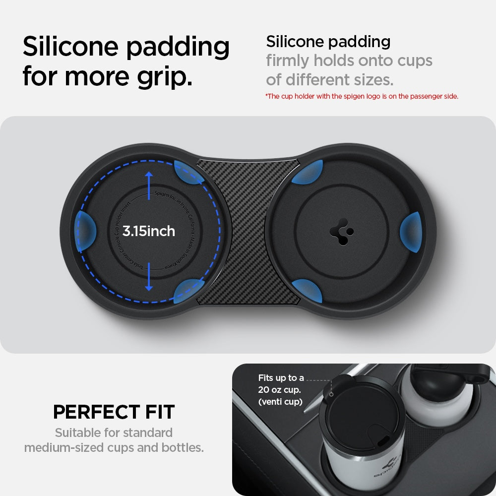 Držák nápojů Spigen Tesla Center Console Cup Holder Insert - černý - iSTYLE CZ