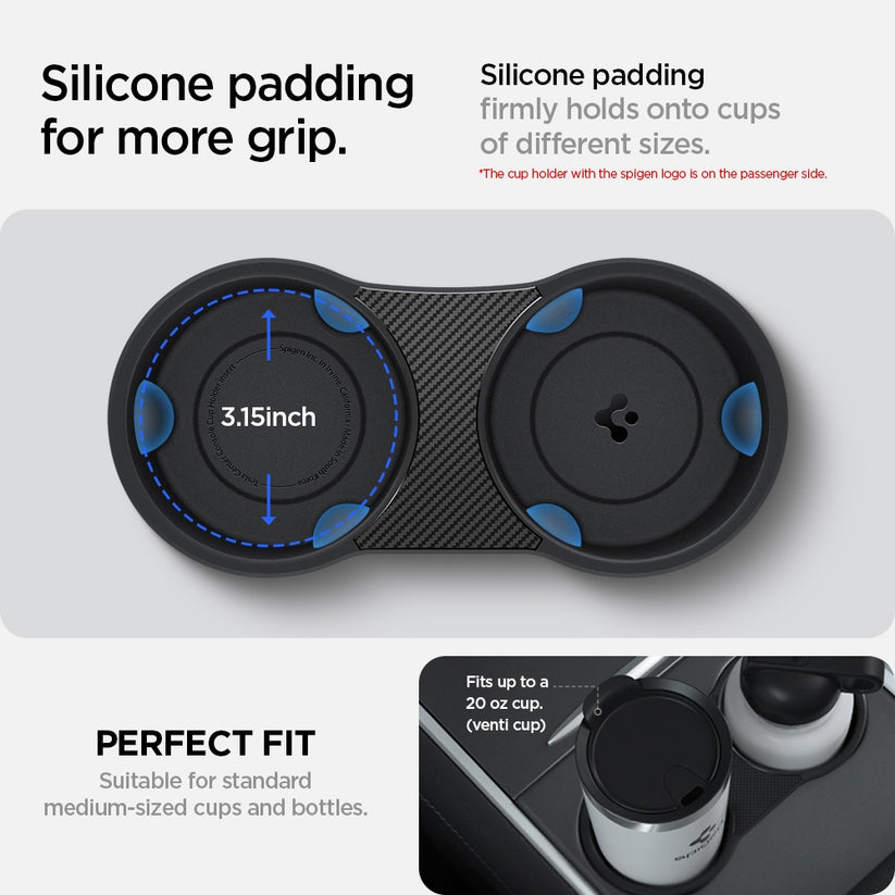 Držák nápojů Spigen Tesla Center Console Cup Holder Insert - černý - iSTYLE CZ